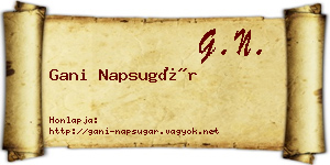 Gani Napsugár névjegykártya